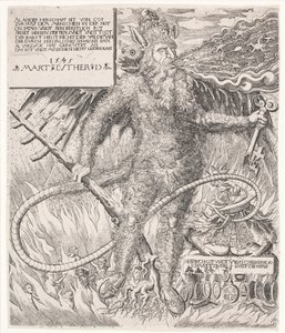 Paven som en villmann. Satirisk allegori av Melchior Lorck