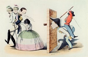 Risorgimento: Tegneserie om Torino-traktaten av 24.03.1860 (gravering)