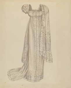 Brudekjole med skjerf, ca. 1939. av Melita Hofmann