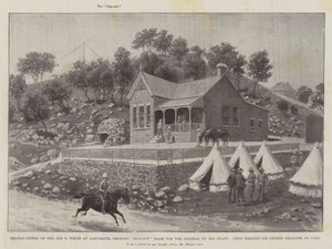 Hovedkvarteret til general Sir G White i Ladysmith, viser Dug-Out laget for generalen av hans stab av Melton Prior