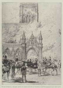 Dronningen i Kensington, Hennes Majestet mottar adressen til Vestry og innbyggere i Kensington foran St Mary Abbotts Church av Melton Prior