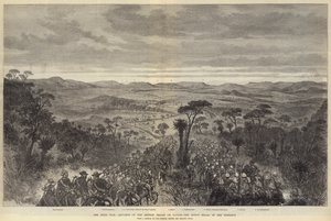 Zulukrigen, de britiske troppenes fremmarsj på Ulundi, Kongens Kraal i det fjerne av Melton Prior