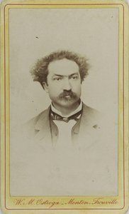 Portrett av komponisten Robert Planquette 1848-1903, ca. 1880. av Menton . Photo studio W.M. Ostroga