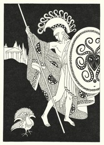 Den lilla fuglen kom flagrende mot ham (farge litho)