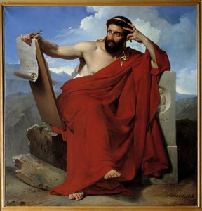 Portrett av Solon-lovgiver og poet av Athen (ca. 640-ca. 588 f.Kr.) Maleri av Merry Joseph Blondel (1781-1853) 1828 Amiens, Musee de Picardie - Portrett av poeten og lovgiveren Solon av Athen (ca. 640-c. 588 f.Kr.). Maleri av Merry Joseph Blondel