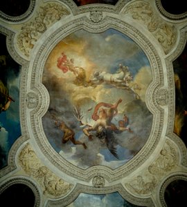 The Fall of icarus - The Sun. Ikaros fall. Sentrum av taket i vestibylen til Apollo-galleriet. Maleri av Merry Joseph Blondel (1781-1853)