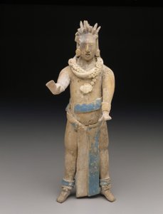 Figur: Stående mann, sen klassisk periode, 650–900 e.Kr. (keramikk og maling)