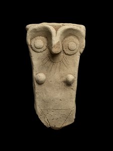 Håndtak fra en krukke fungerte som en morgudinne, Early Dynastic III (bakt leire) av Mesopotamian