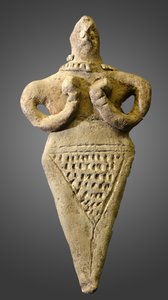 Figur av en naken kvinne, Mesopotamia, ca. 2000–1800 f.Kr. (leire)