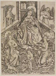 Maria med Jesusbarnet, Den Hellige Margrete og Den Hellige Katarina av Mester ES