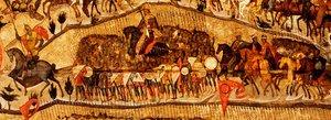 Velsignet være verten for himmelens konge Detalj: Warriors Range: Ivan IV, Vladimir Monomakh, Vladimir I, Boris og Gleb, 1550-tallet av Metropolitan of Moscow Athanasius