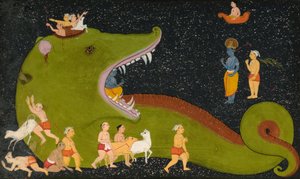 Krishnas seier over Aghasura av Mewar School