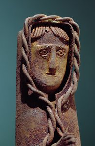 Lysholder med en Jesusfigur (metall) (detalj av 229281) av Mexican School