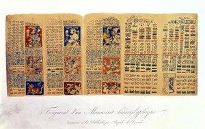 Kopi av et fragment av Dresden Codex som viser Maya-astronomiske beregninger av Mexican School