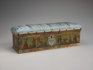 Dameboks, sent på 1700-tallet (tre, maling, sølv, silke og glass) av Mexican School