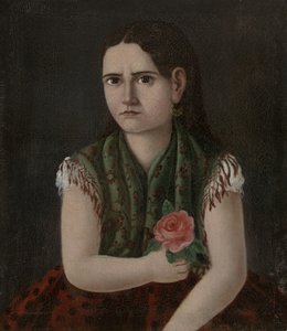 Portrett av en kvinne, ca. 1880 av Mexican School