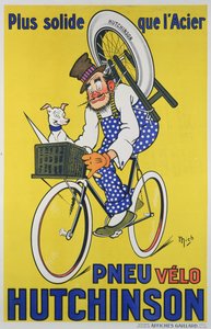 Plakatreklame for Hutchinson sykkeldekk (farge litho)