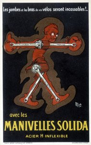 Reklame for Velo-sveiver laget av solid stål. Tegning av Mich (Michel Liebeaux