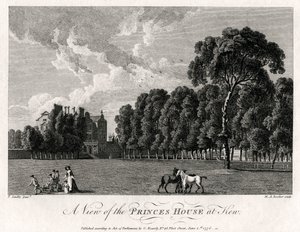 En utsikt over Princes House i Kew, 1776