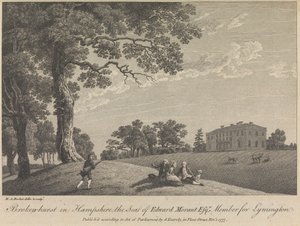Broken-hurst i Hampshire, The Seat of Edward Morant, Esquire, medlem for Lymington (utgitt av G. Kearsly); side 43 (bind 1)