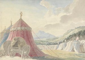 Design for Haymarket Theatre: "The Battle of Hexham", av Colman the Younger