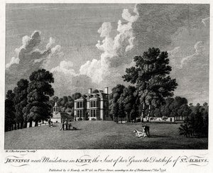 Jennings nær Maidstone i Kent, setet for hennes nåde, hertuginnen av St. Albans, 1776. av Michael Angelo Rooker