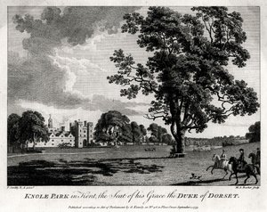 Knole Park i Kent, setet for Hans nåde, hertugen av Dorset, 1775 av Michael Angelo Rooker