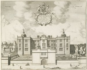 Beaudesert Hall and Park: kobberplategravering, nd [1653-1686] av Michael Burghers