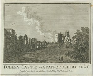 Dudley Castle: kobberplategravering, nd [1653-1686] av Michael Burghers