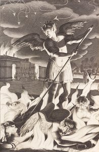 Illustrasjon for John Miltons Paradise Lost, 1688. av Michael Burghers