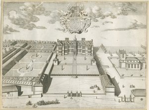 Ingestre Hall: kobberstikk, nd [1653-1686] av Michael Burghers