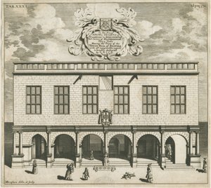 Stafford - Shire Hall: kobberplategravering, nd [1686] av Michael Burghers