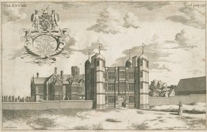 Tixall Hall and Gatehouse: kobberplategravering, nd [1686] (trykk) av Michael Burghers