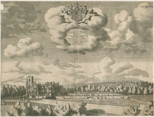 Trentham Hall: gravering, nd [1686] av Michael Burghers