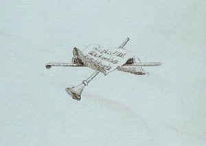 Tegning fra Michael Faradays utklippsbok (penn og blekk på papir) av Michael Faraday