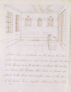 John Tatums forelesningsrom i Dorset Street, utenfor Fleet Street, 1810 (penn og blekk på papir)