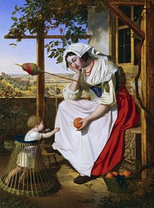 Italiensk kvinne med barn