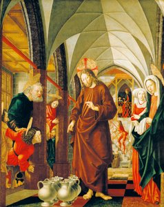 Wedding at Cana, panel fra Stories of Christ, St Wolfgang altertavle av Michael Pacher