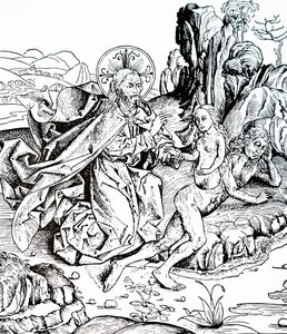 Die Erschaffung von Adam und Eva aus der Nürnberger Chronik