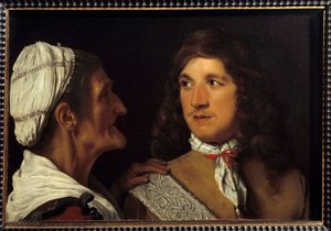 The Young Man and the Matchmaker Maleri av Michael Sweert (Michiel Sweert