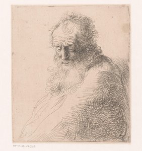 Byste av en gammel mann med skjegg av Michael Willmann (attributed to)