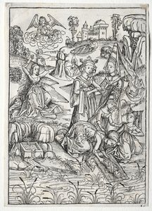 Der Schatz Behalten: Moses funnet av Faraos datter recto, 1491. av Michael Wolgemut