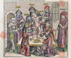 Simons martyrdød i Trent, etter et tresnitt i 