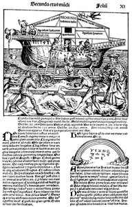 Side fra boken The Nuremberg Chronicle, av Hartmann Schedel, 1493.