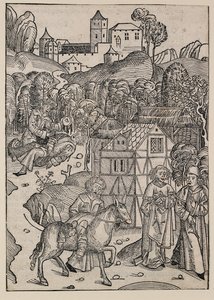 Den andre delen av lignelsen om den barmhjertige samaritan, c1491 av Michael Wolgemut