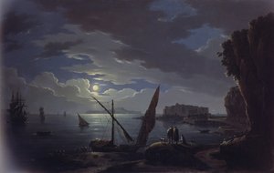 Utsikt over Napolibukten (olje på lerret)