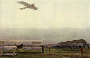 Tyske militærpiloter med sine fly (farge litho) av Michael Zeno Diemer