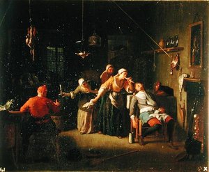 Tavernascene (olje på lerret)