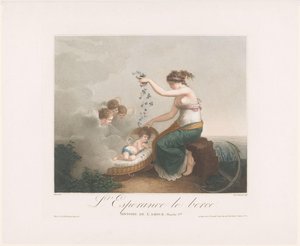Personification of Hope (Spes) luller en Amor i søvn L