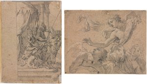 Studier av engler (recto); Panthea før Kyros? (verso) av Michel Dorigny